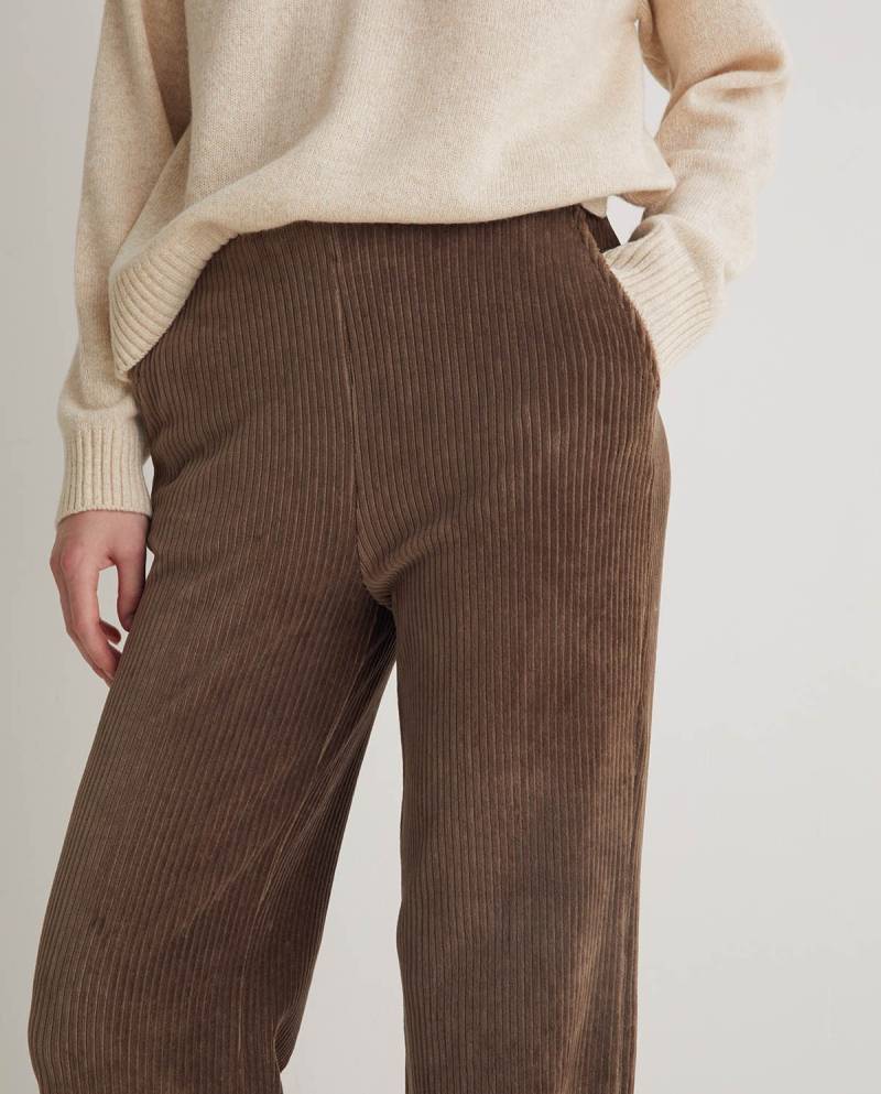 yerse taupe wide cotton blend corduroy trousers sketchshop