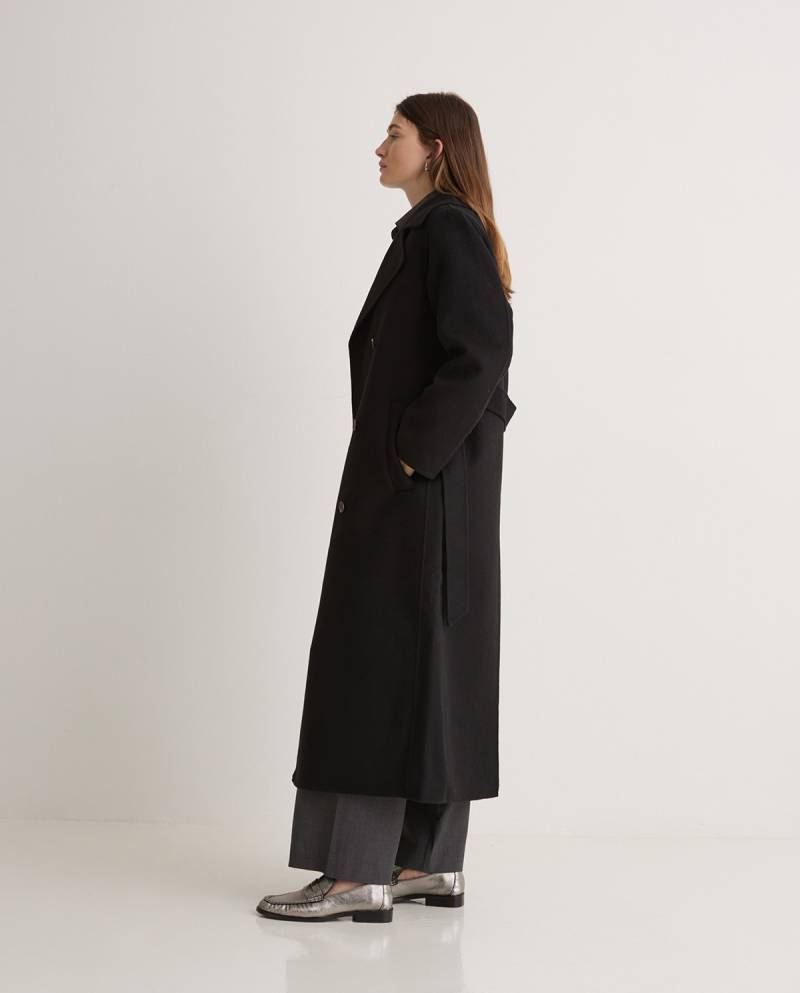 yerse black wool blend long coat sketchshop