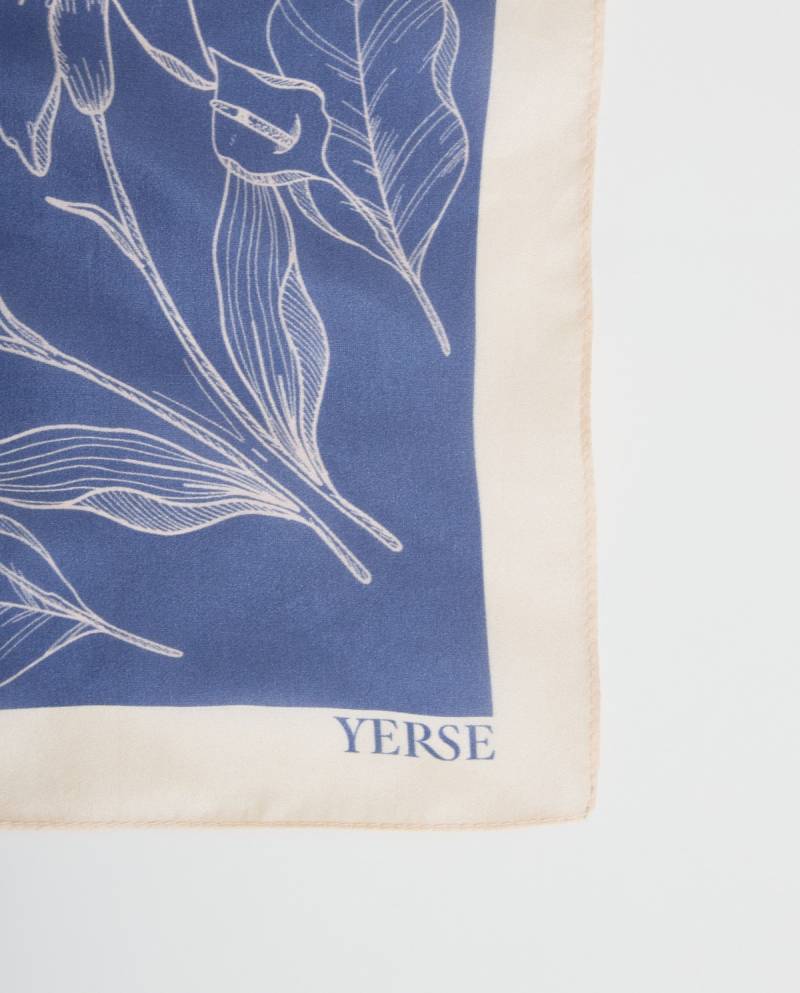 yerse blue silk floral scarf sketchshop