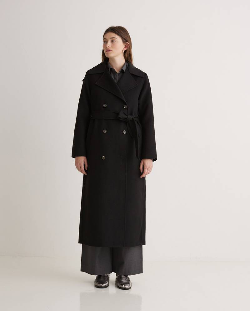 yerse black wool blend long coat sketchshop