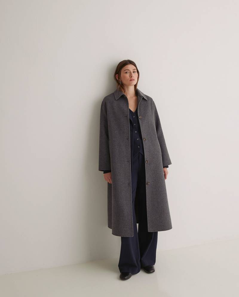 yerse navy blue wide leg trousers with elastic waistband sketchshop