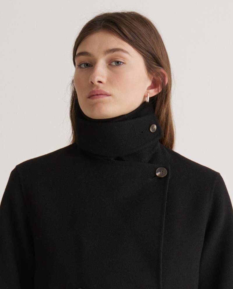 yerse black wool blend long coat sketchshop