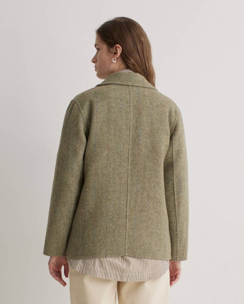 yerse green wool blend double breasted short jacket sketchshop