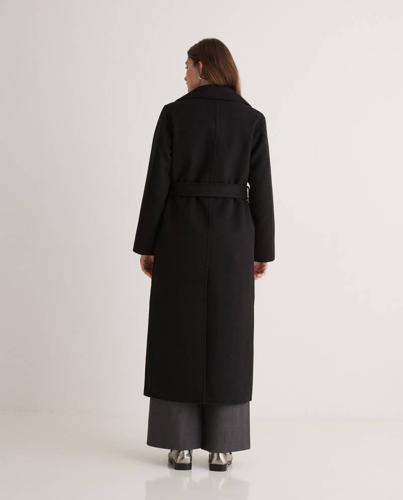 yerse black wool blend long coat sketchshop