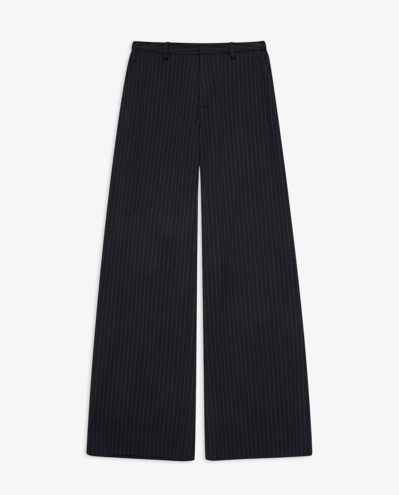 yerse navy blue wide leg trousers with elastic waistband sketchshop