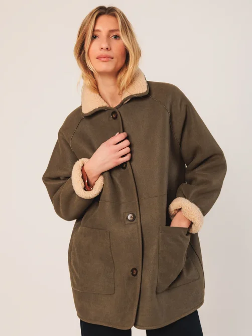 indi and cold double face coat khaki sketchshop