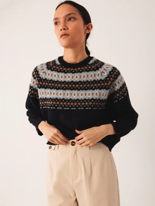 indi and cold jacquard borded sweater sketchshop