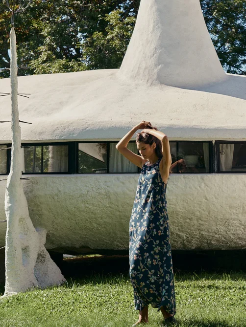 indi and cold crossback dress navy sketchshop