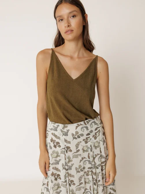indi and cold june strappy tee khaki sketchshop