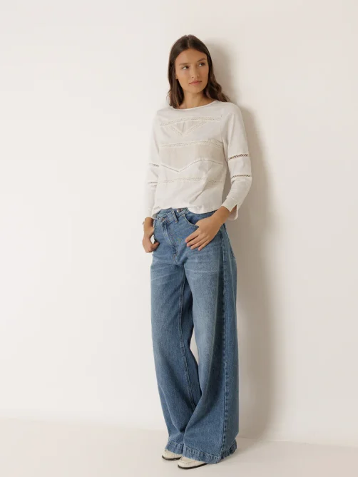 indi and cold crossed waistband pant denim sketchshop