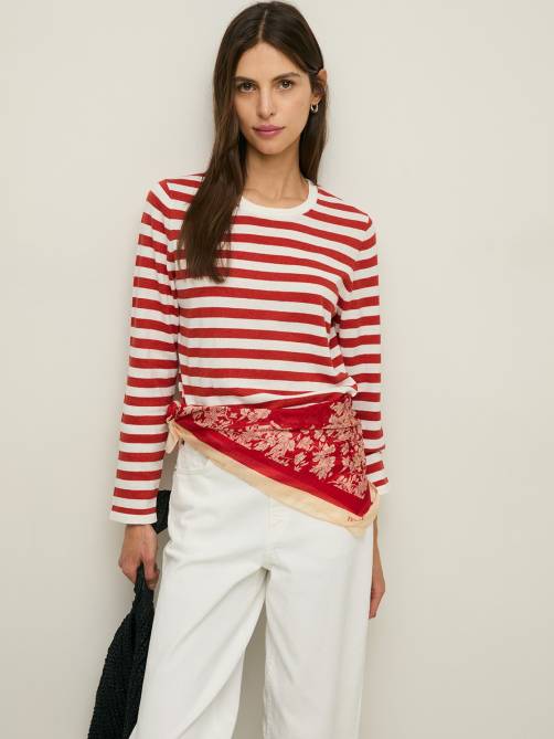 yerse cotton sweater stripes red sketchshop