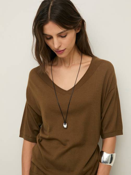 yerse short sleeve vneck sweater khaki sketchshop