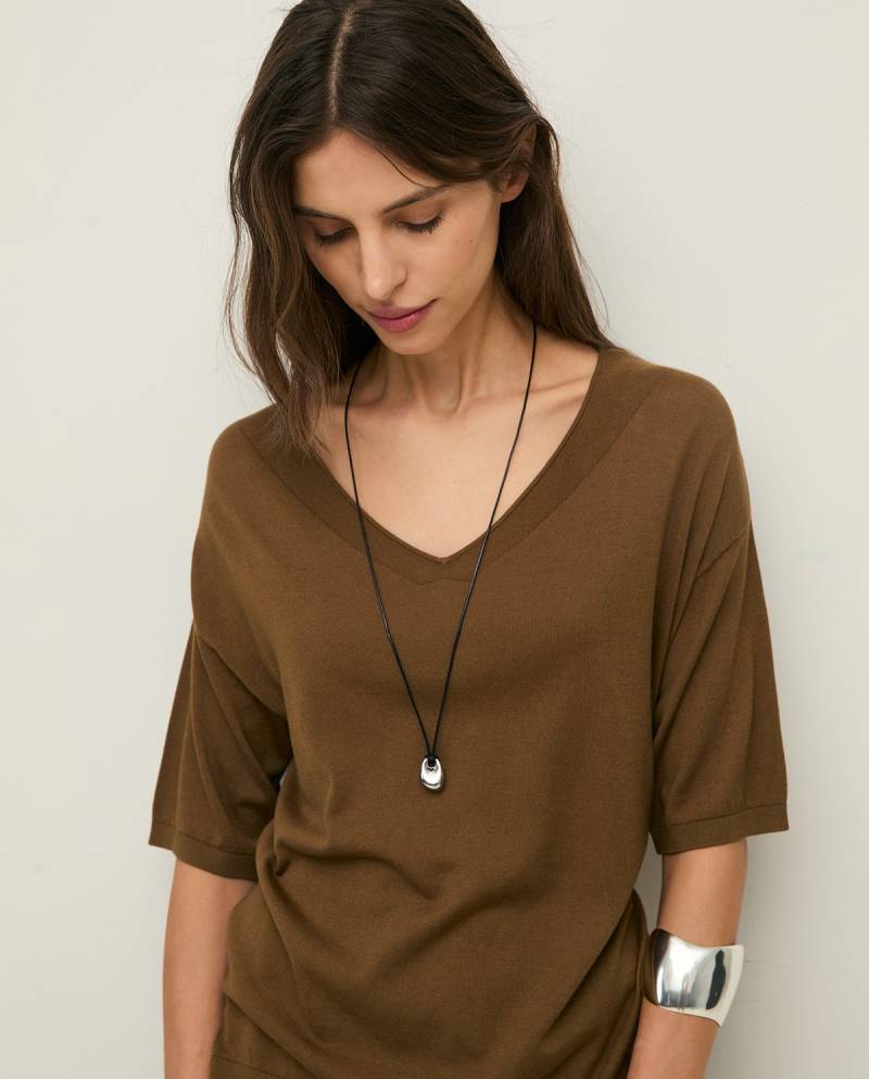 yerse short sleeve vneck sweater khaki sketchshop