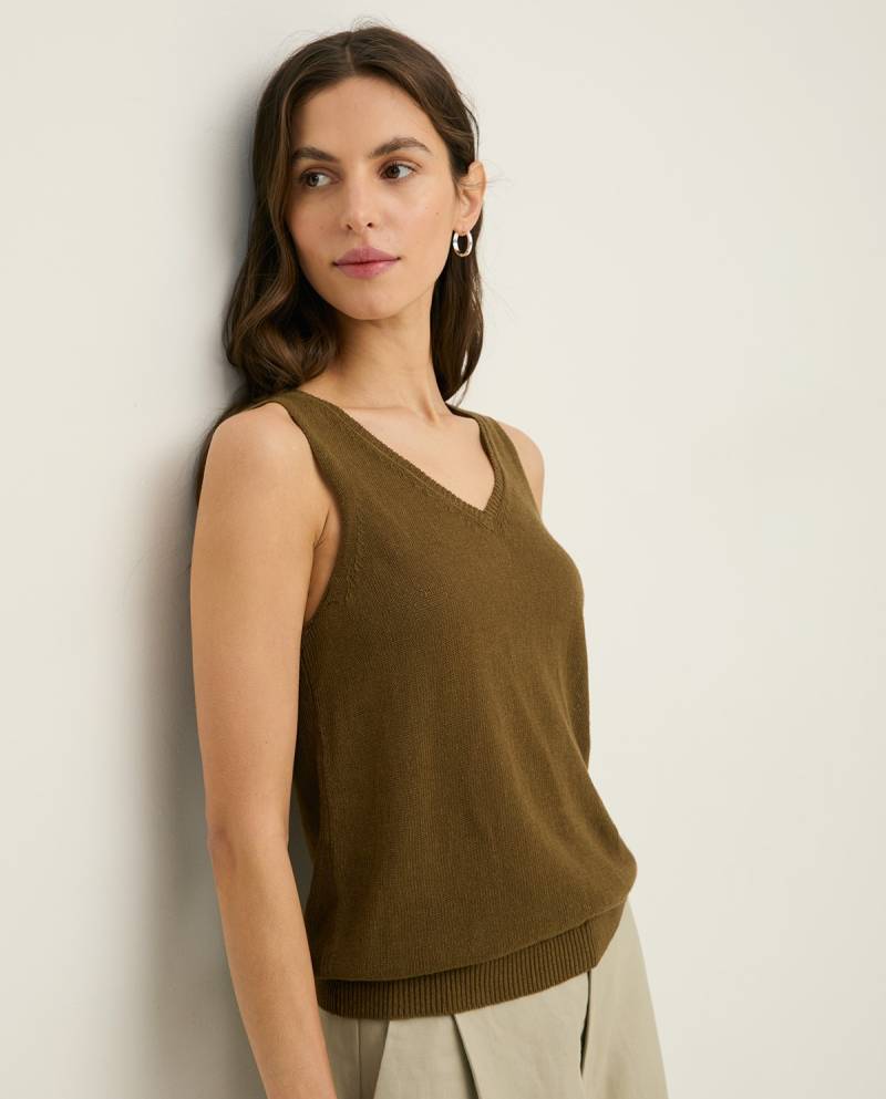yerse vneck linen top khaki sketchshop