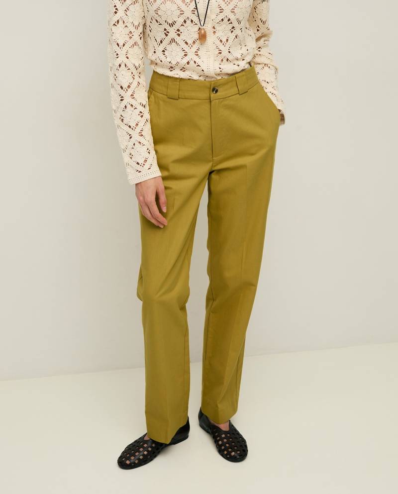 yerse pleated tailored trousers olive sketchshop