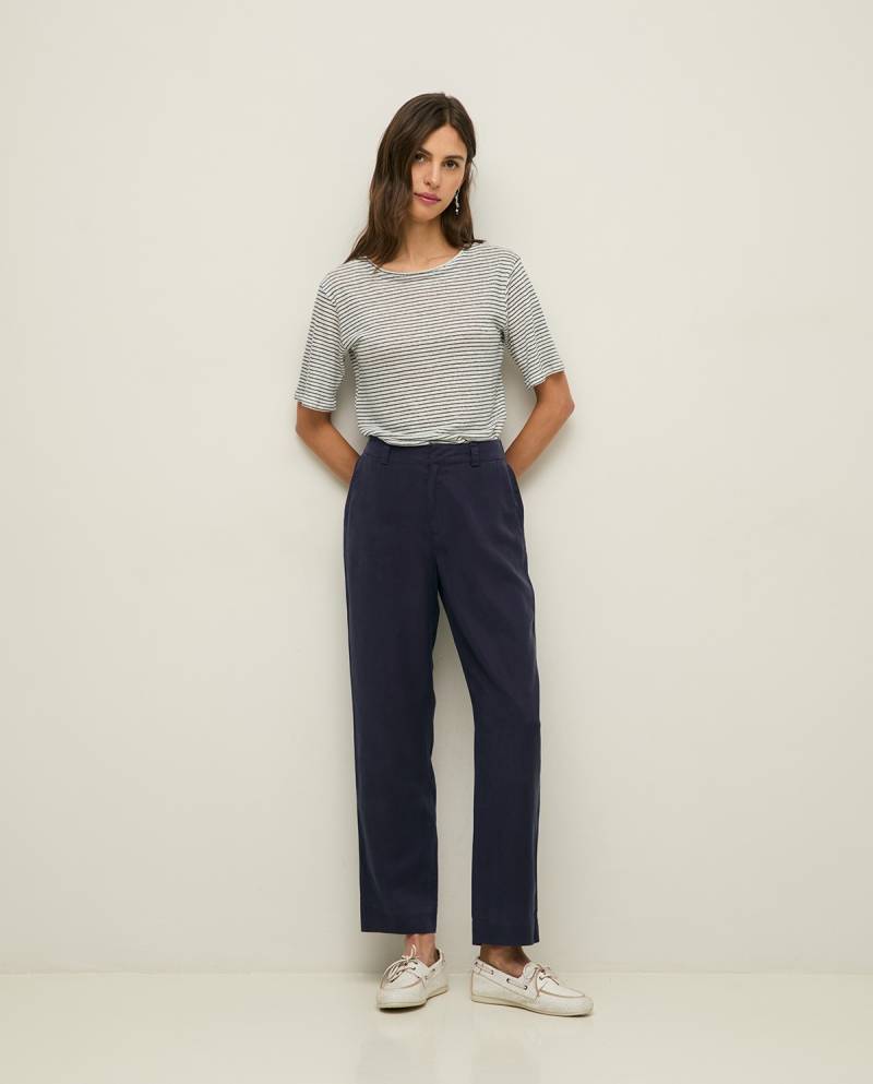 yerse straight tencel trousers blue sketchshop