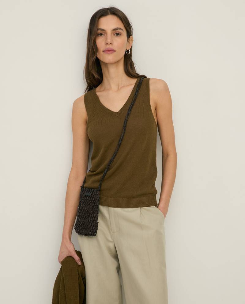 yerse vneck linen top khaki sketchshop