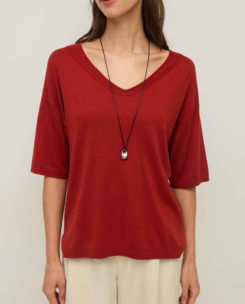 yerse short sleeve vneck sweater red sketchshop