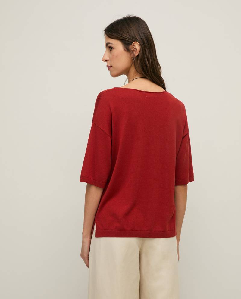yerse short sleeve vneck sweater red sketchshop