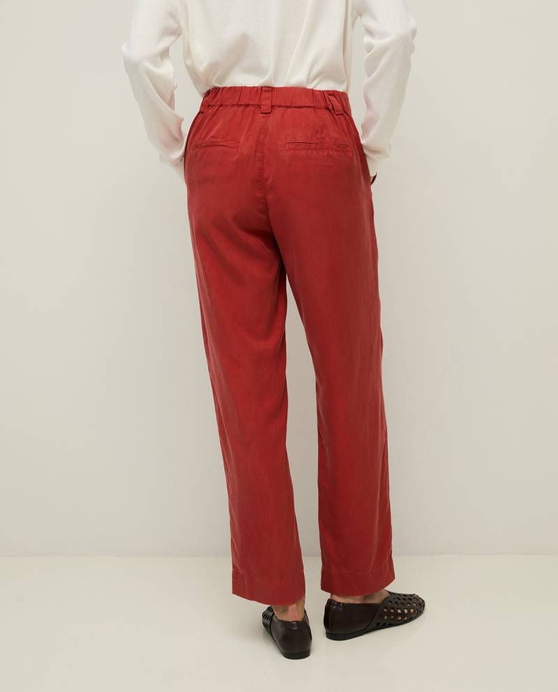 yerse straight tencel trousers terracotta sketchshop