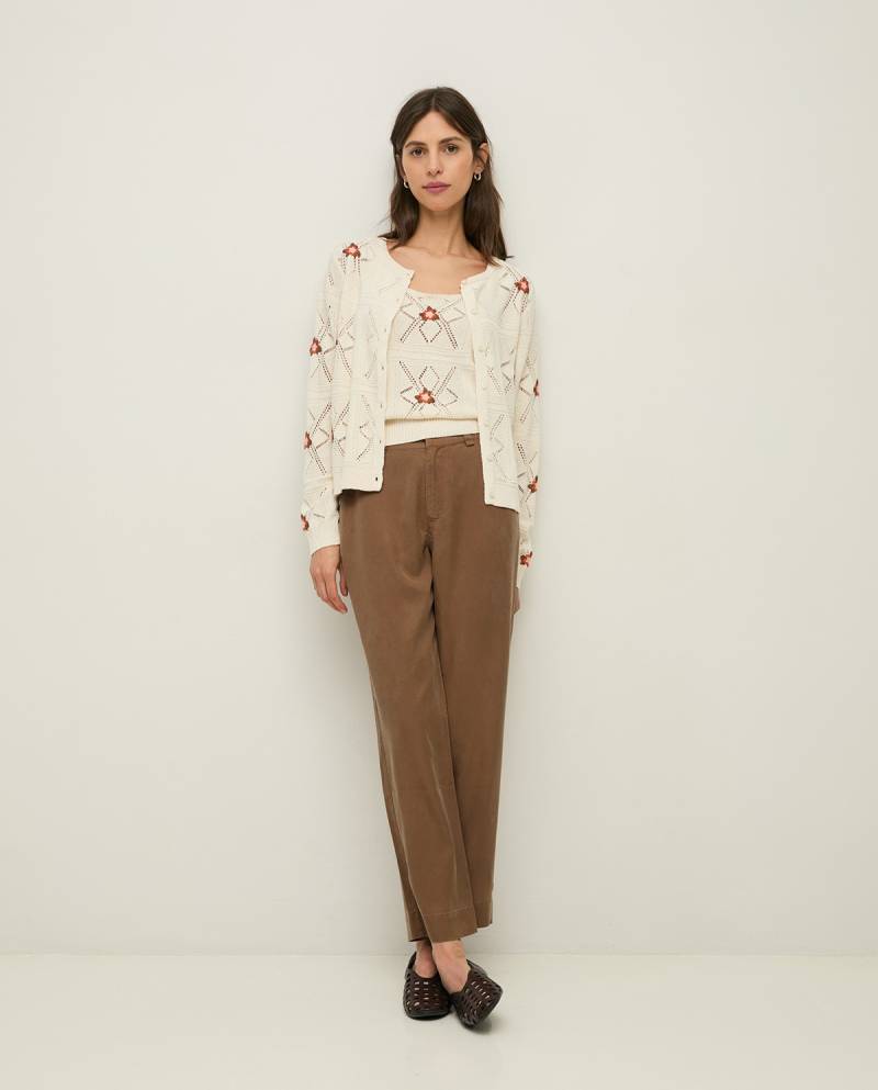 yerse knit top embroidered flowers ecru sketchshop