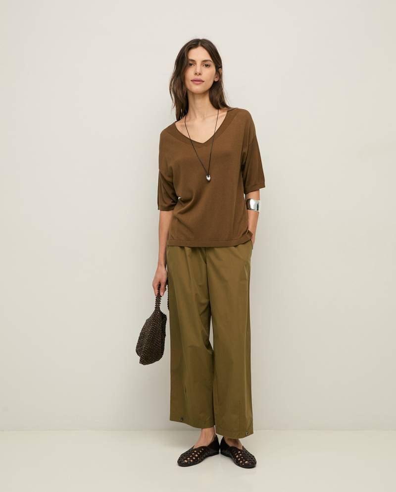 yerse short sleeve vneck sweater khaki sketchshop