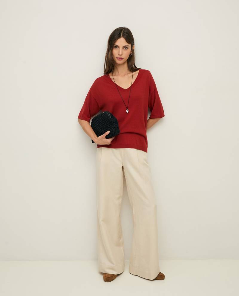 yerse short sleeve vneck sweater red sketchshop