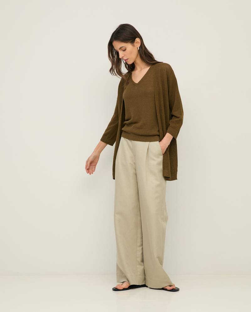 yerse vneck linen top khaki sketchshop