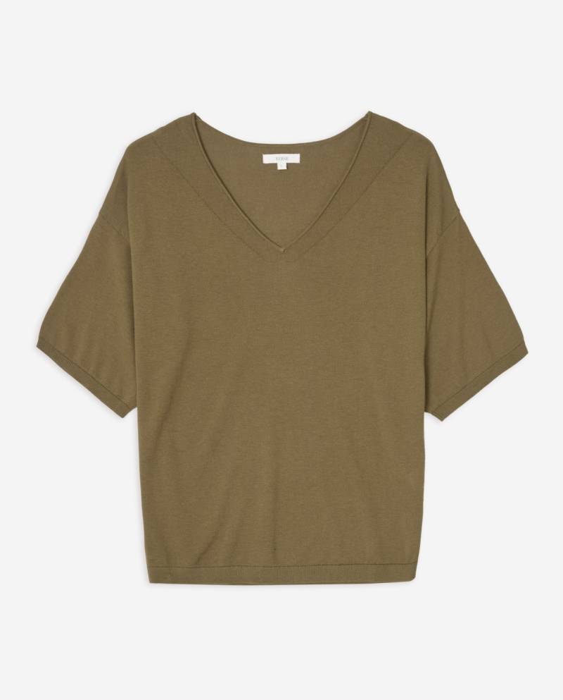 yerse short sleeve vneck sweater khaki sketchshop