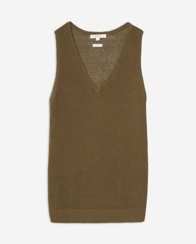 yerse vneck linen top khaki sketchshop
