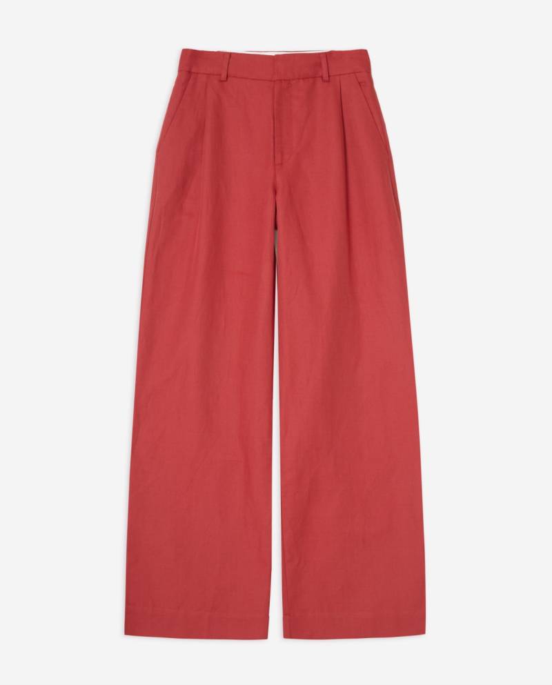yerse wide leg linen blend tailored trousers terracotta sketchshop