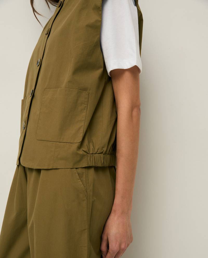 yerse poplin vest pockets khaki sketchshop