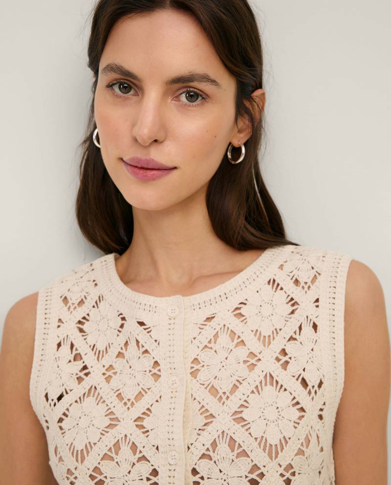 yerse crochet effect knit vest sketchshop