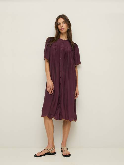 yerse romantic dress embroidery aubergine sketchshop