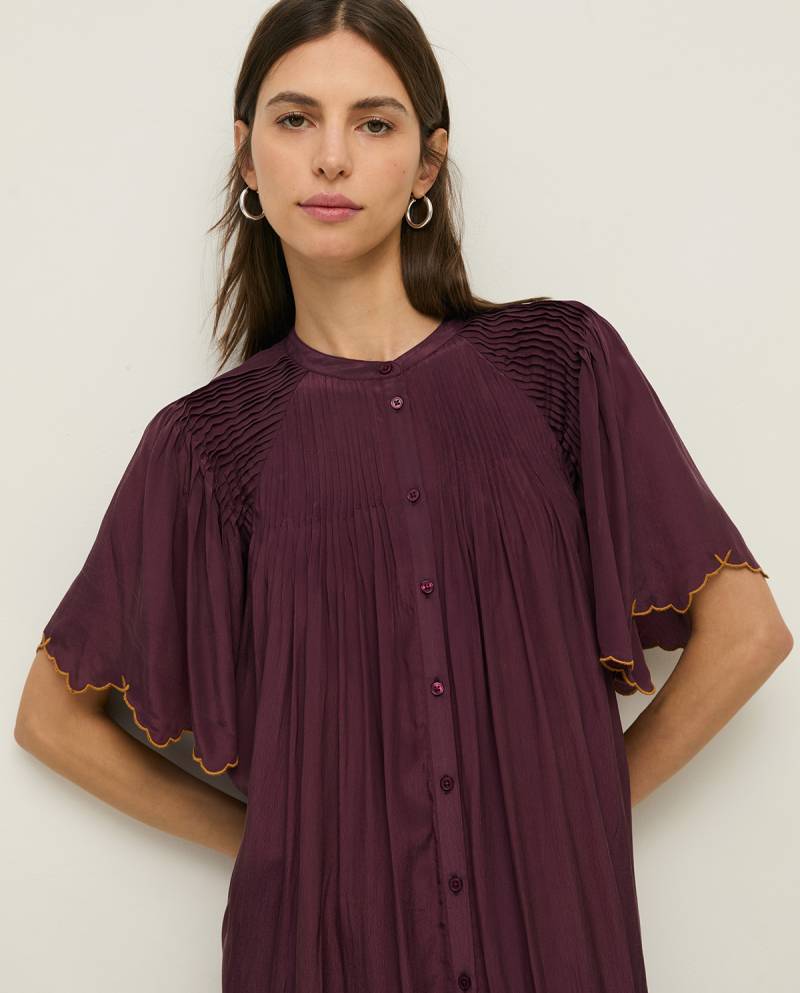 yerse romantic dress embroidery aubergine sketchshop