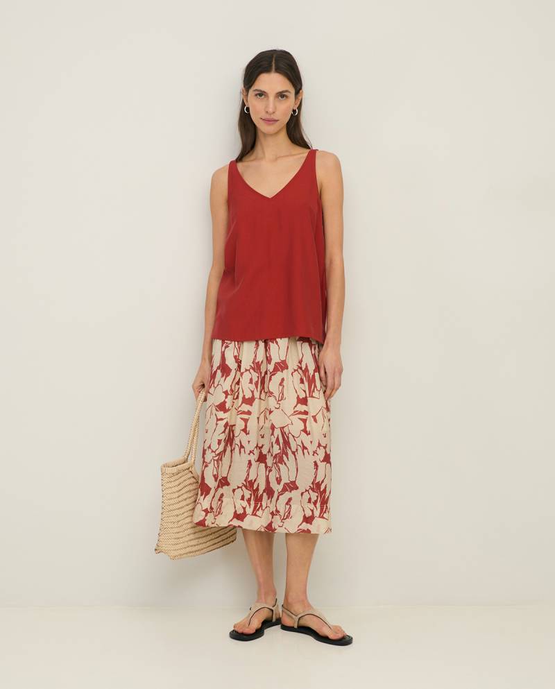 yerse flowy floral nidi skirt red sketchshop