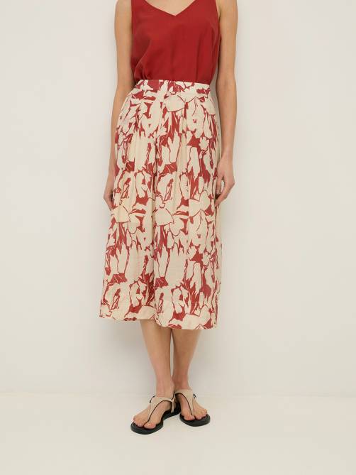 yerse flowy floral nidi skirt red sketchshop