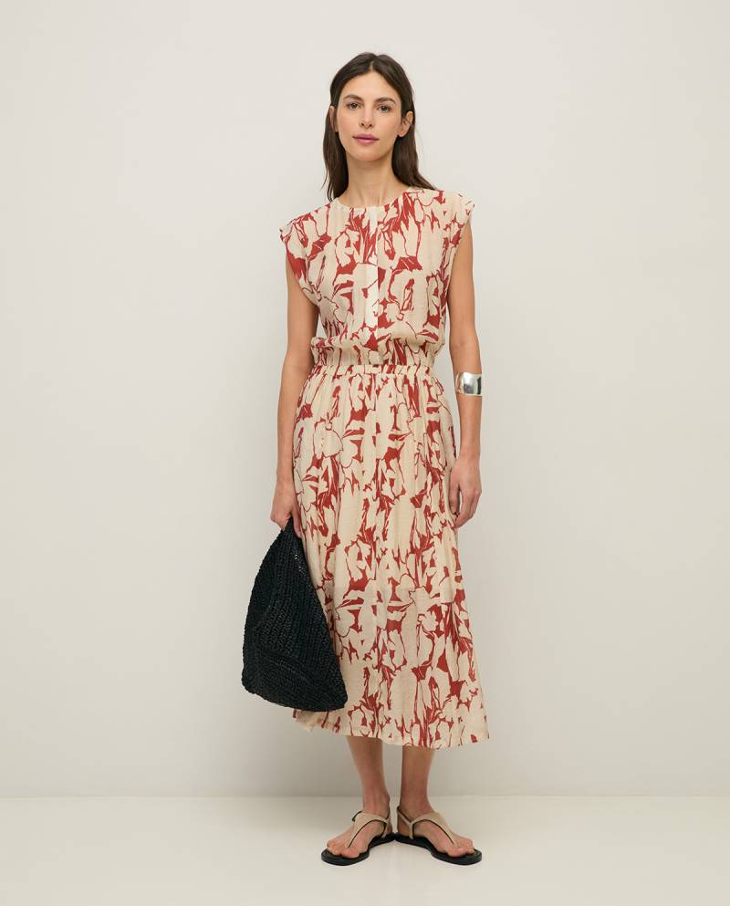 yerse flowy floral chiffon dress red sketchshop