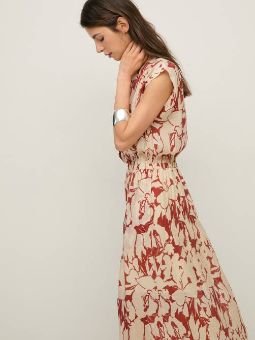yerse flowy floral chiffon dress red sketchshop