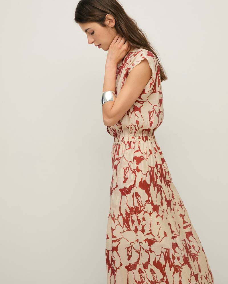 yerse flowy floral chiffon dress red sketchshop
