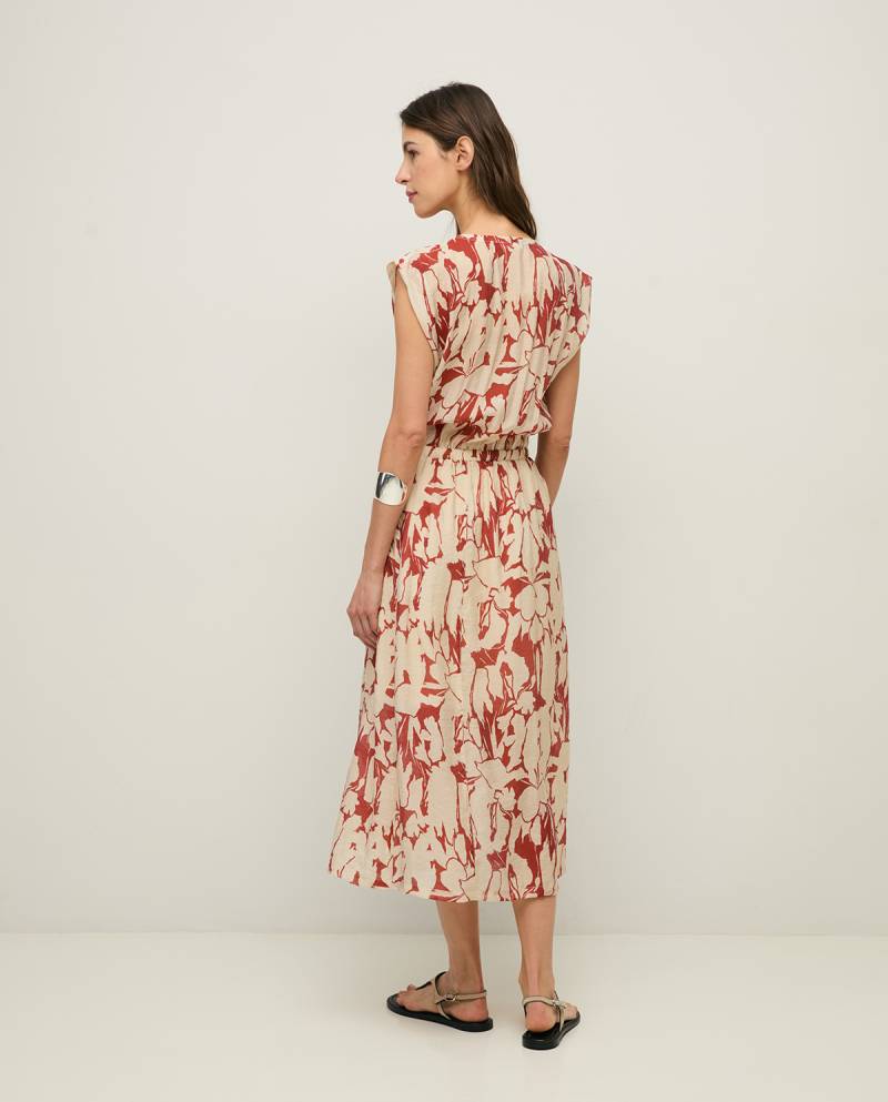 yerse flowy floral chiffon dress red sketchshop