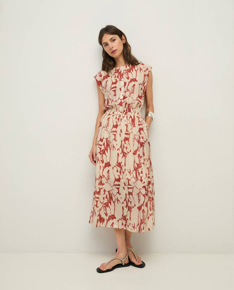 yerse flowy floral chiffon dress red sketchshop