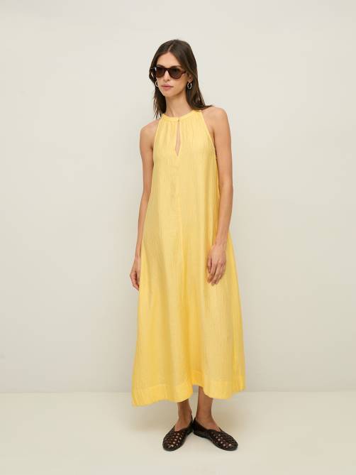 yerse long flowy dress yellow sketchshop