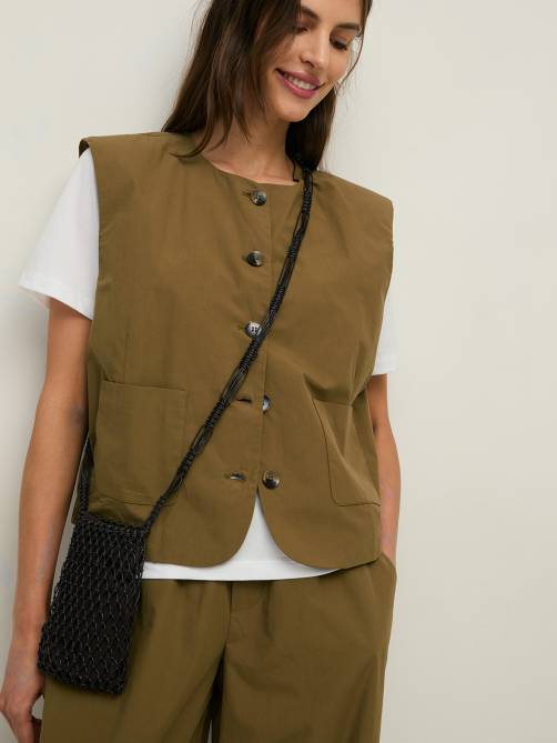 yerse poplin vest pockets khaki sketchshop
