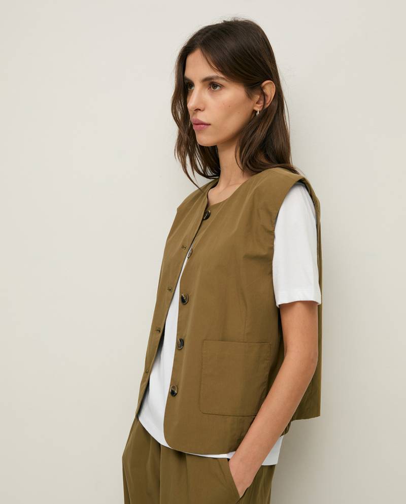 yerse poplin vest pockets khaki sketchshop