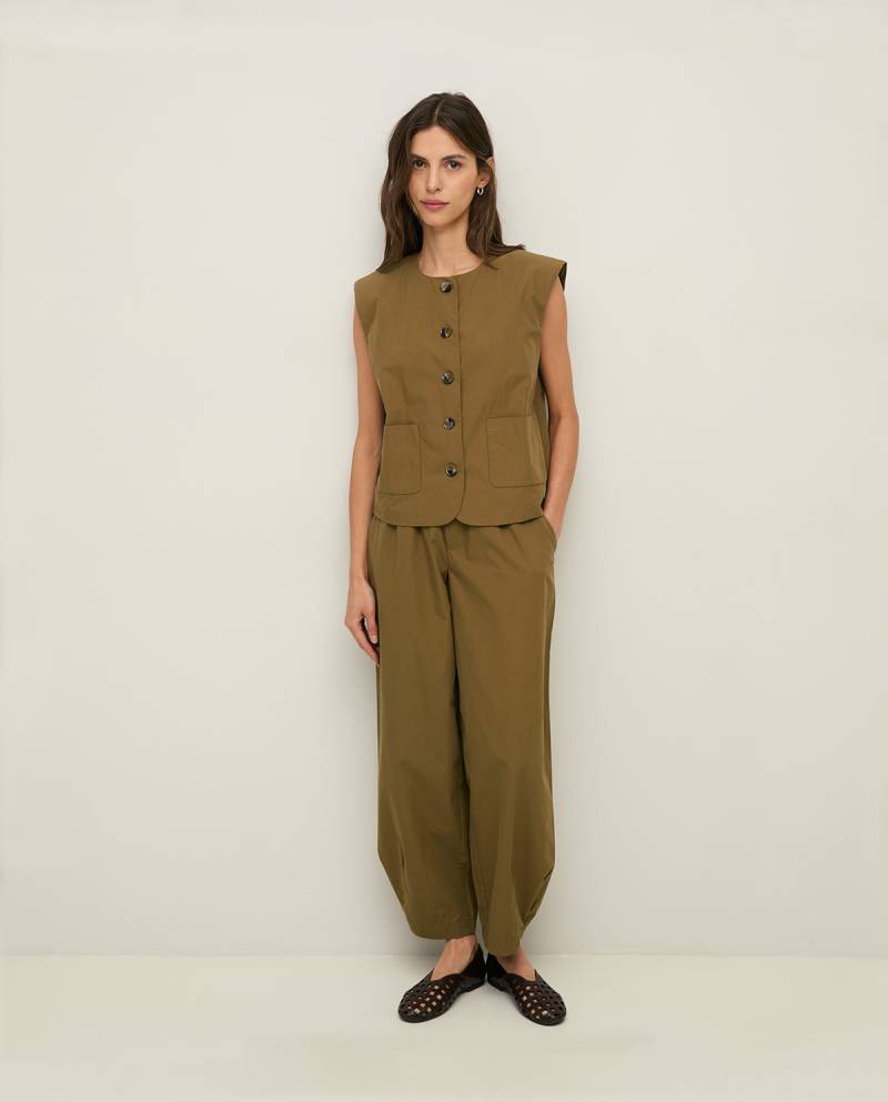 yerse poplin vest pockets khaki sketchshop