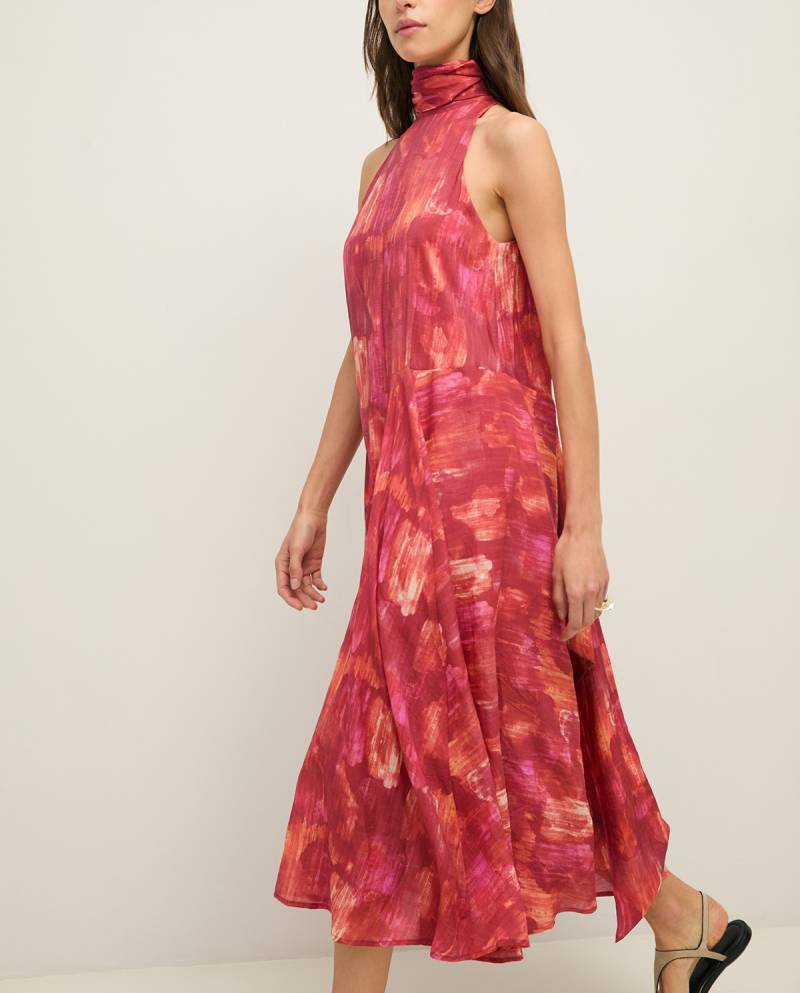 yerse long halter dress bow red sketchshop