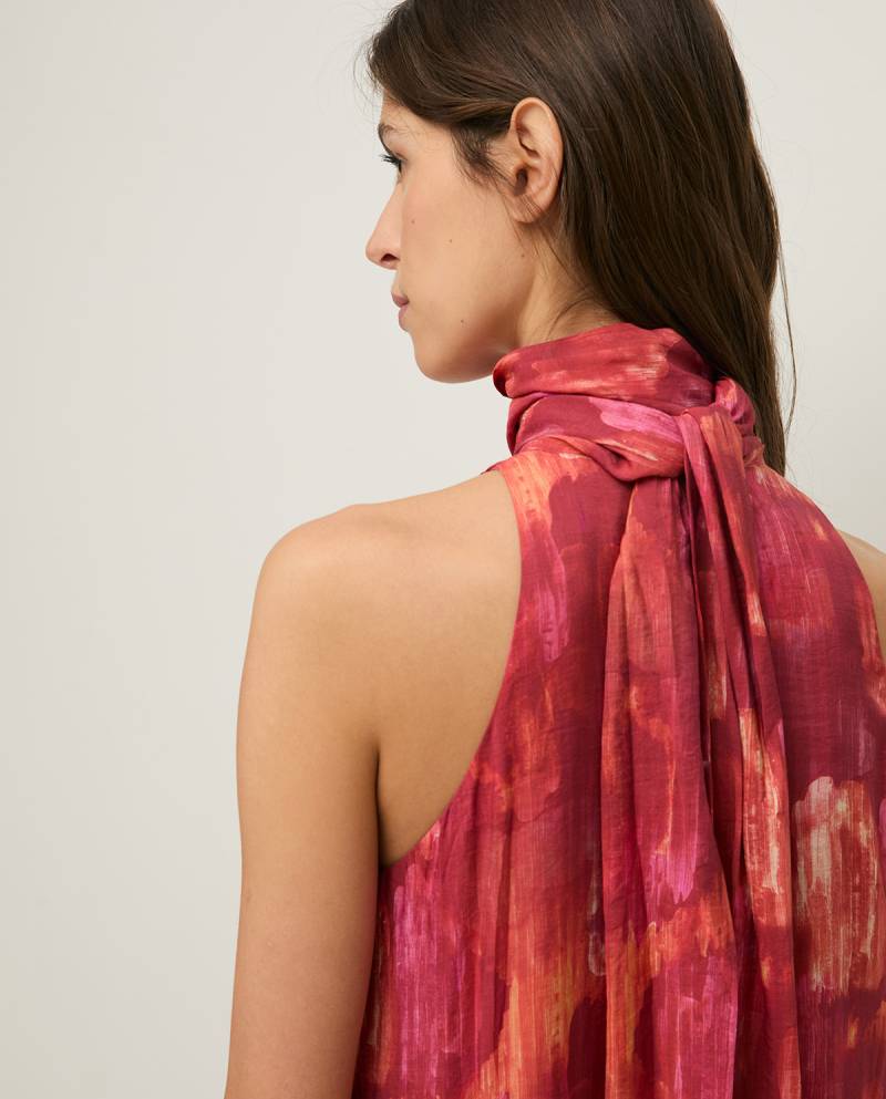 yerse long halter dress bow red sketchshop