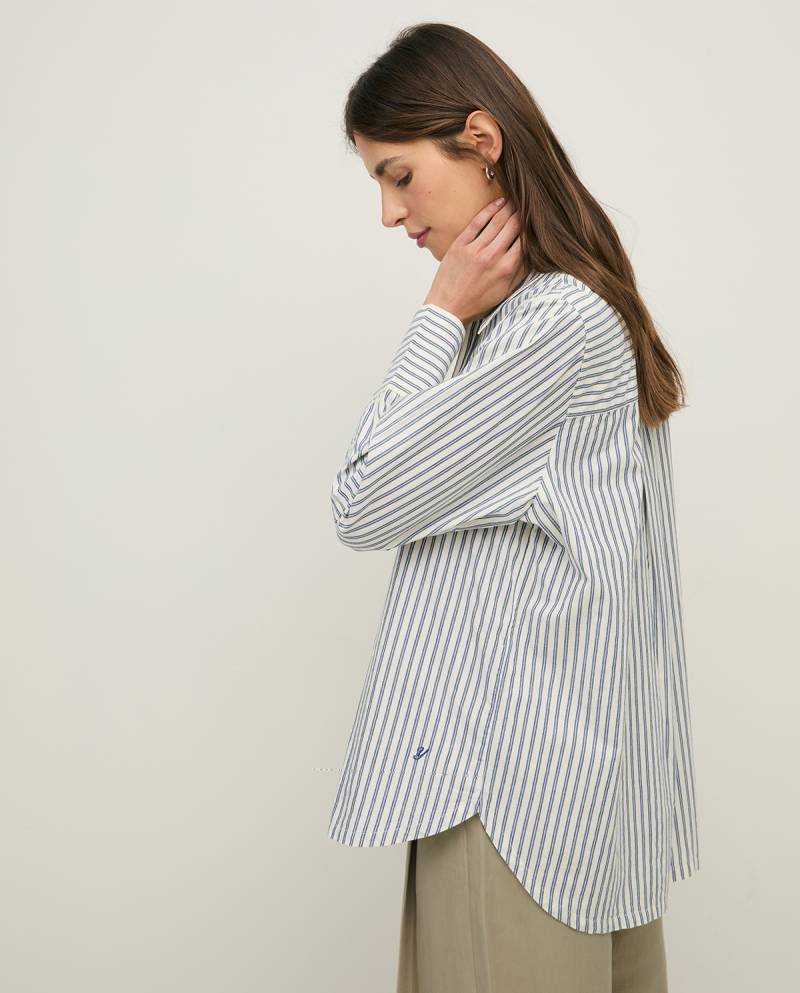 yerse oversize organic cotton shirt blue stripes sketchshop