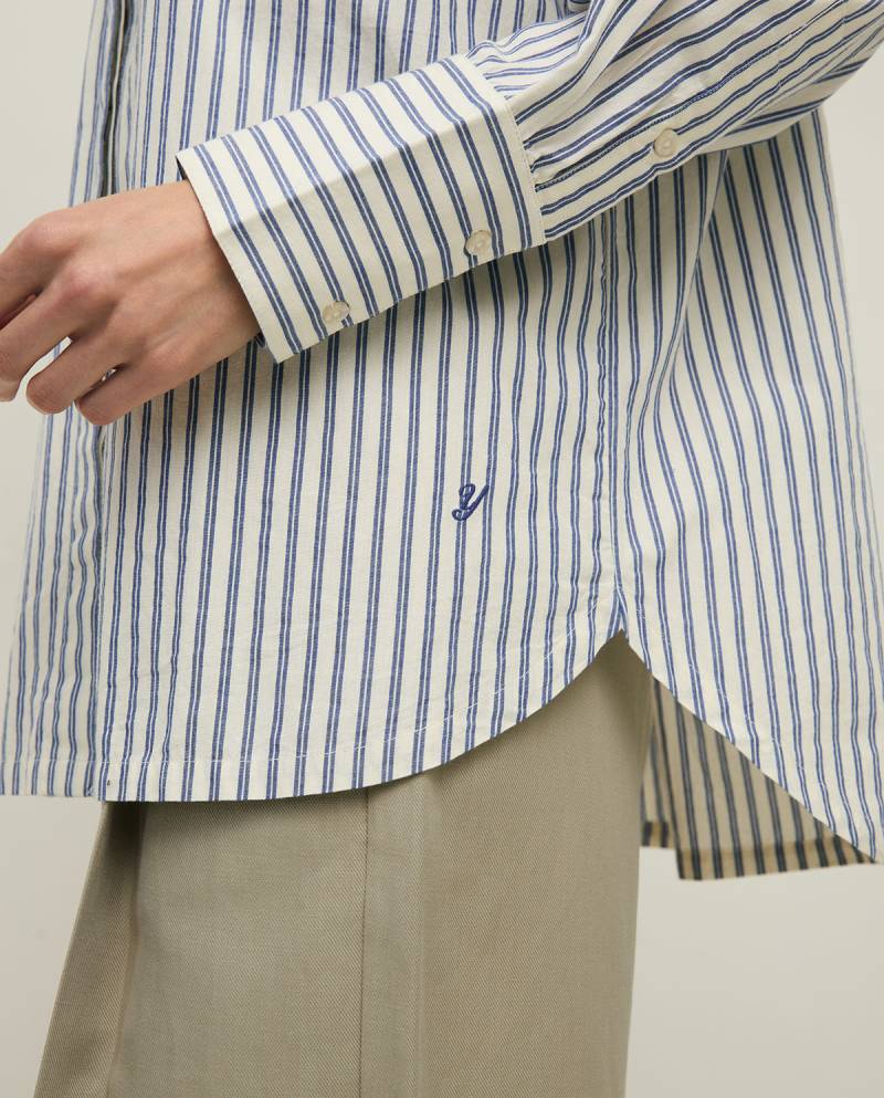yerse oversize organic cotton shirt blue stripes sketchshop